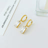 CZ Dangle Earrings for Women — 18K Gold Plated, White Cubic Zirconia Drop Hoops