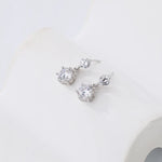 Load image into Gallery viewer, Shiny 925 Silver CZ Dangle Earrings for Women