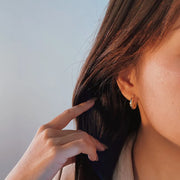 18K Gold Plated Hoop Earrings 925 Silver - 15mm