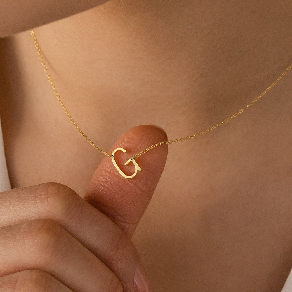 Sideways Initial Letter Necklace