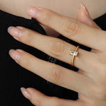Load image into Gallery viewer, Square Cut Cubic Zirconia Wedding Ring - 18K Gold Plated