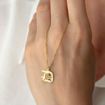 Load image into Gallery viewer, Custom Gothic Letter Initial Necklace - 18K Gold Plated
