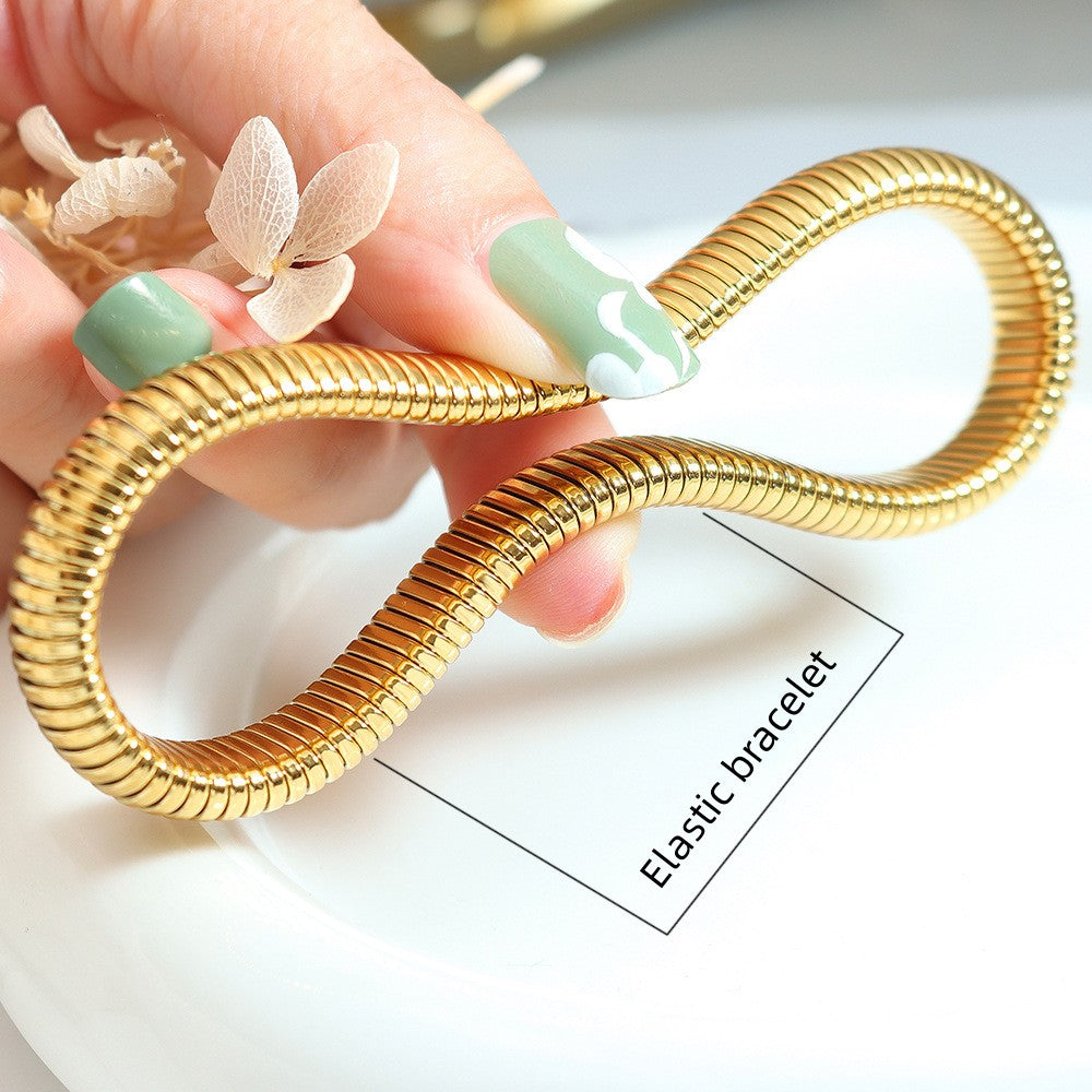 Gold Plated Elastic Bangle