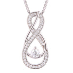 Load image into Gallery viewer, Birthstone Necklace: Diamond Clear, Sterling Silver