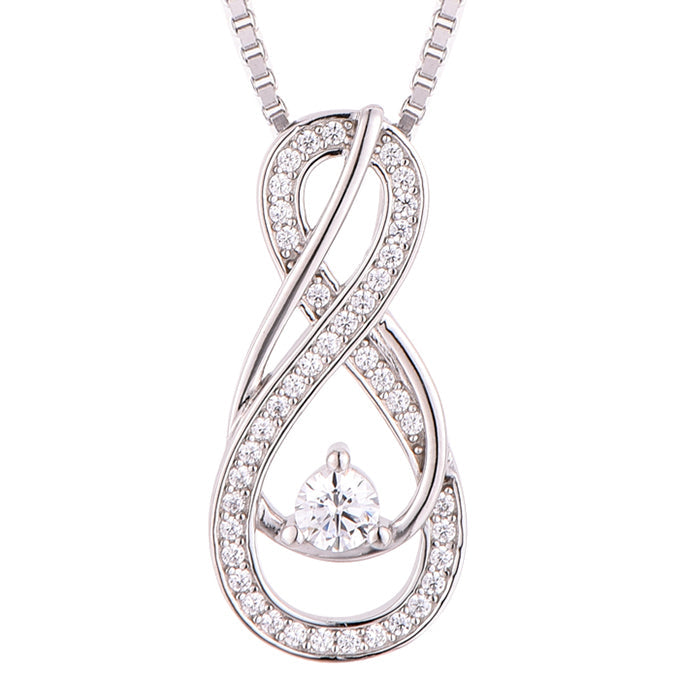 Birthstone Necklace: Diamond Clear, Sterling Silver