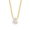 Crystal Teardrop Pendant Necklace for Women — CZ Diamond Drop, 925 Sterling Silver