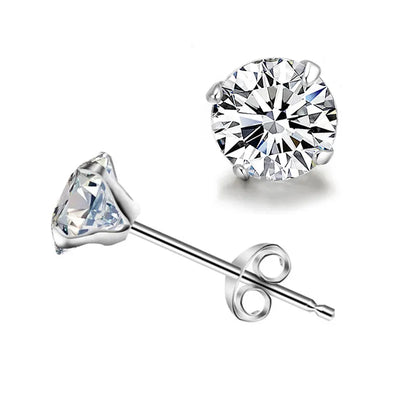 CZ Stud Earrings for Women — 925 Sterling Silver, Cubic Zirconia, Hypoallergenic