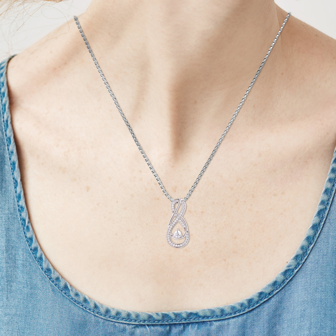 Birthstone Necklace: Diamond Clear, Sterling Silver