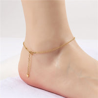 Gold Bead Chain Anklet for Women — 18K Gold Plated, Adjustable Beach Anklet