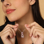 Load image into Gallery viewer, Pink Tourmaline Necklace with Infinity Design in 925 Sterling Silver
