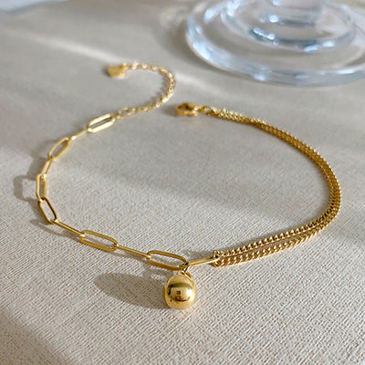 Double Layer Anklet for Women — 18K Gold Plated, Layered Chain, Tarnish-Free