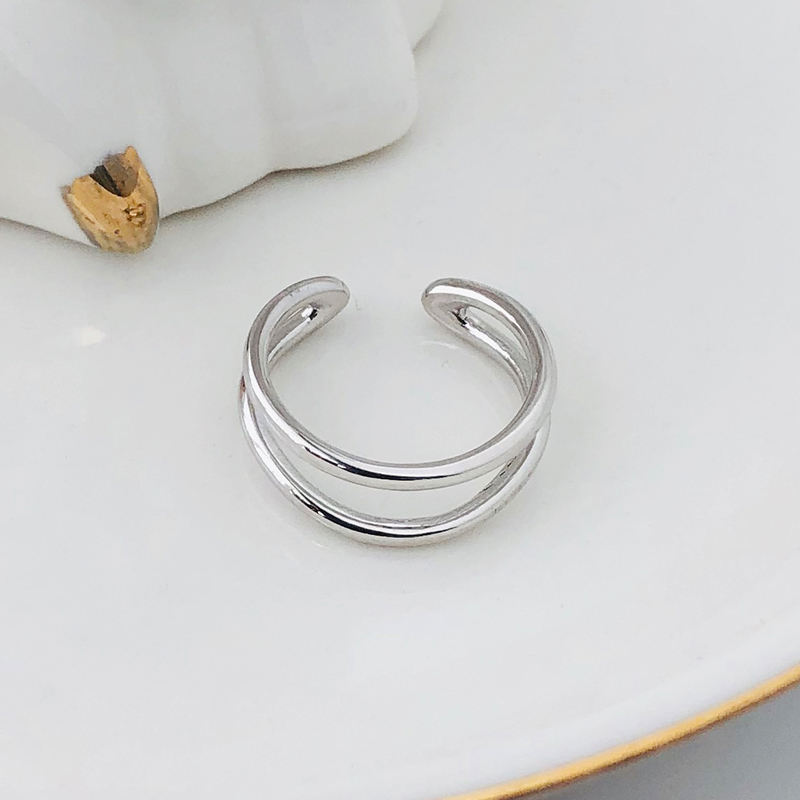 Minimalist 925 Sterling Silver 18k Gold Plated And Silver Color - Hollow Out Open Rings