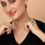 Load image into Gallery viewer, Clear Diamond Infinity Birthstone Necklace - April Gemstone
