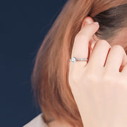 Engagement Ring for Women 925 Sterling Silver in 18K White Gold with AAA Zircon