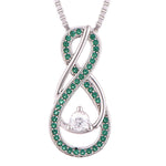 Load image into Gallery viewer, Birthstone Necklace: Emerald Green, Sterling Silver
