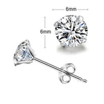 Load image into Gallery viewer, Sterling Silver Cubic Zirconia Stud Earrings