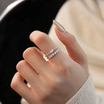 Load image into Gallery viewer, 925 Sterling Silver Round Zircon - White Marquise Rings
