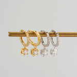 Load image into Gallery viewer, Gold Plated Drop Huggie Hoop Earrings