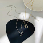 Load image into Gallery viewer, Double Heart Gold Plated Pendant Necklace