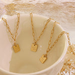 Load image into Gallery viewer, Good Luck Square Pendant Anklet - 18K Gold Plated Jewelry
