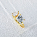 Load image into Gallery viewer, Sterling Silver Gilded Heart Ring - Adjustable in Gold Plated