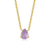 Alexandrite Teardrop Pendant Necklace for Women — 925 Sterling Silver, Gold Plated