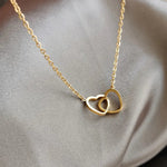 Load image into Gallery viewer, Double Heart Gold Plated Pendant Necklace
