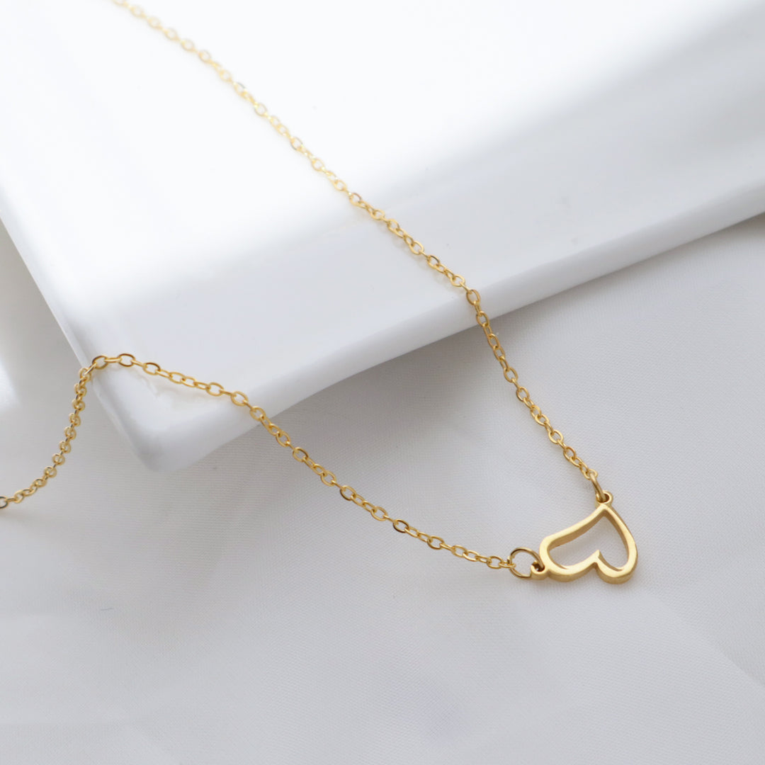 Dainty Gold Plated Heart Necklace