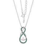 Load image into Gallery viewer, Emerald Green Infinity Birthstone Necklace - May Gemstone
