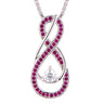 July Birthstone Necklace for Women — Ruby Red Infinity Pendant, 925 Sterling Silver