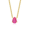 Ruby Pendant Necklace for Women — Red Ruby Teardrop, 925 Sterling Silver
