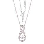 Load image into Gallery viewer, Clear Diamond Infinity Birthstone Necklace - April Gemstone
