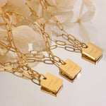 Load image into Gallery viewer, Good Luck Square Pendant Anklet - 18K Gold Plated Jewelry