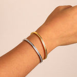 Load image into Gallery viewer, Zirconia Bangle Bracelet - Silver &amp; Gold Plated