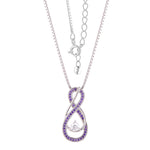 Load image into Gallery viewer, Amethyst Purple Infinity Birthstone Necklace - February Gemstone
