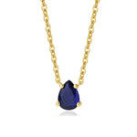 Load image into Gallery viewer, Blue Sapphire Water Drop Pendant Necklace