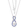 December Birthstone Necklace for Women — Turquoise Blue Infinity Pendant, 925 Sterling Silver flat lay