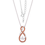 Load image into Gallery viewer, Garnet Red Infinity Birthstone Necklace - January Gemstone
