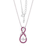 July Birthstone Necklace for Women — Ruby Red Infinity Pendant, 925 Sterling Silver detail
