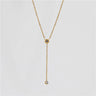 CZ Y Necklace for Women — 925 Sterling Silver, 18K Gold Plated, Cubic Zirconia Drop