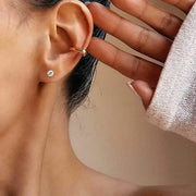 925 Sterling Silver Zirconia Round Studs Earrings