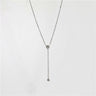 CZ Y Necklace for Women — 925 Sterling Silver, Rhodium Plated, Cubic Zirconia Drop