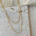Load image into Gallery viewer, 18K Gold Plated Double-Row Snake Chain Necklace