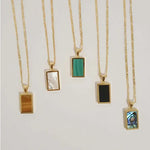 Load image into Gallery viewer, Colorful Rectangle Shell Pendant Necklace in White
