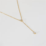 Load image into Gallery viewer, Dainty Cubic Zirconia Y-Necklace with 18K Gold Plating