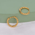 Load image into Gallery viewer, 18k Classic Thin Rope Chain Hoop Earrings in Gold Plated
