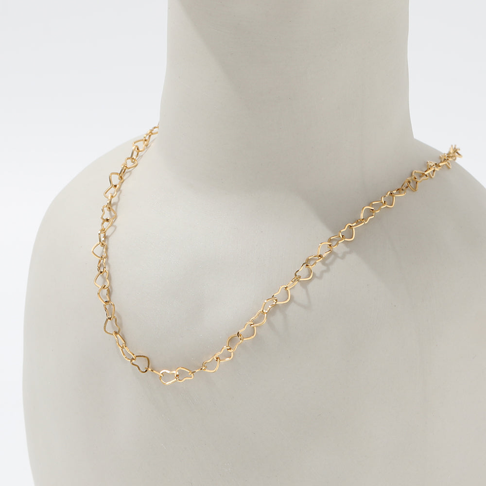 Dainty Hollow Heart Choker in Gold-Plated Finish