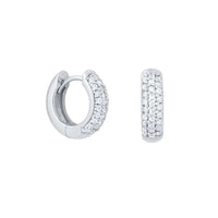 Diamond-Cut Huggie Hoop Earrings for Women — 925 Sterling Silver, Hypoallergenic