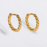 Load image into Gallery viewer, 18k Classic Thin Rope Chain Hoop Earrings in Gold Plated