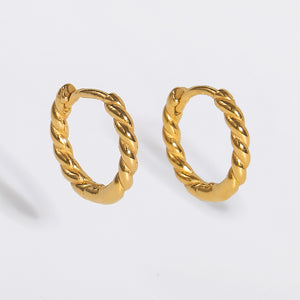 Gold Rope Chain Hoop Earrings for Women — 925 Sterling Silver, 18K Gold Plated